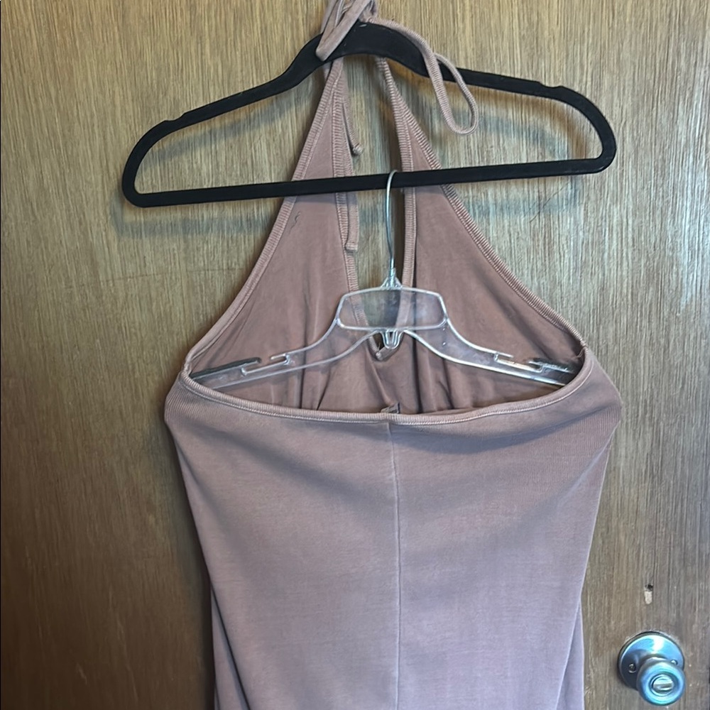 Tan Halter dress with built in bra and great for those hot Summer days and new